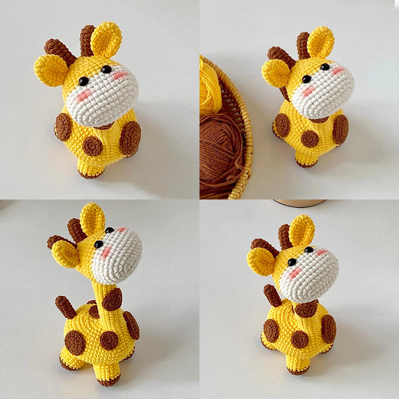 DIY Crochet Giraffe Keychain Kit – 3D Handmade Yarn Doll Pendant Craft Set & Gift