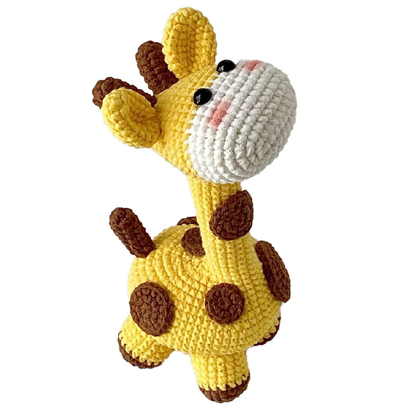 DIY Crochet Giraffe Keychain Kit – 3D Handmade Yarn Doll Pendant Craft Set & Gift