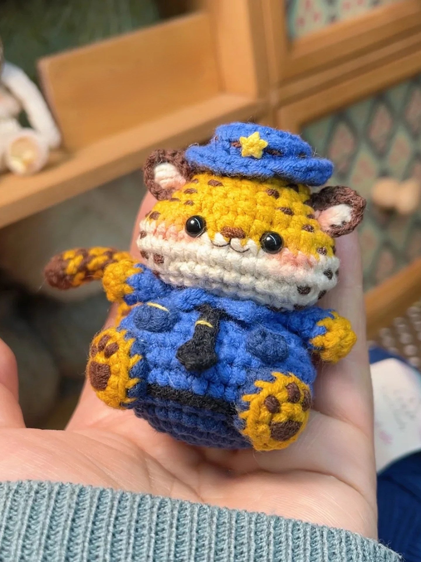 DIY Judy Hopps Crochet Doll Keychain Kit – Handmade Yarn Craft Set, Cute Pendant Gift