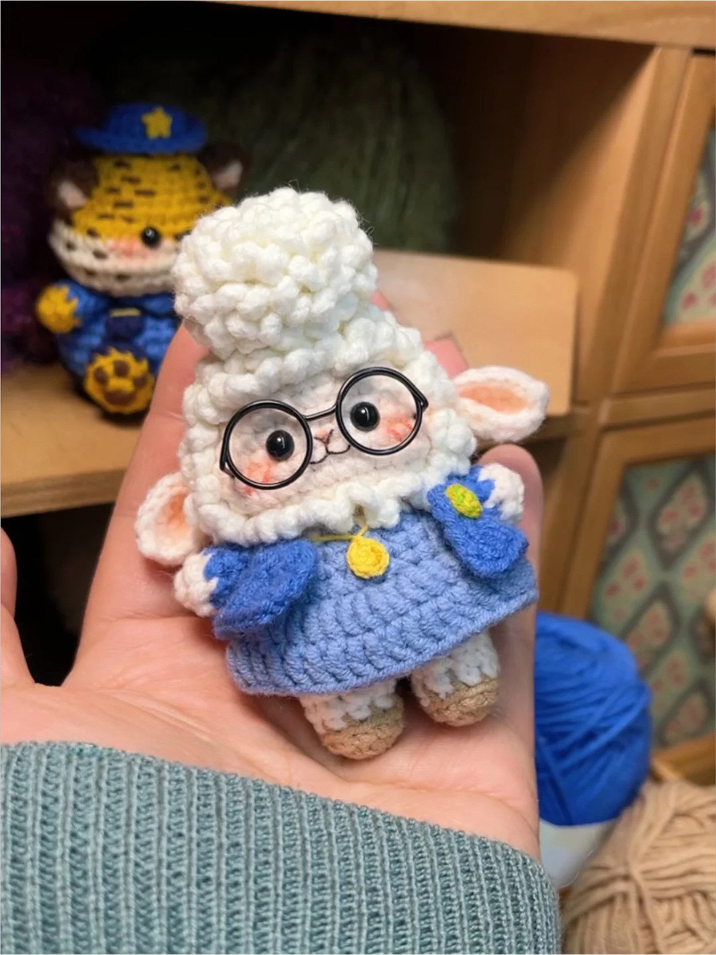 DIY Judy Hopps Crochet Doll Keychain Kit – Handmade Yarn Craft Set, Cute Pendant Gift