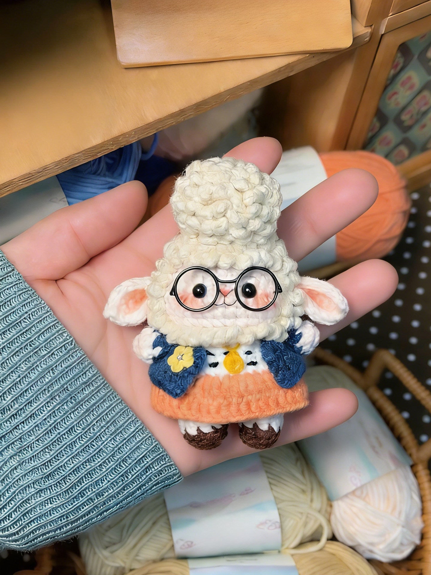 DIY Judy Hopps Crochet Doll Keychain Kit – Handmade Yarn Craft Set, Cute Pendant Gift